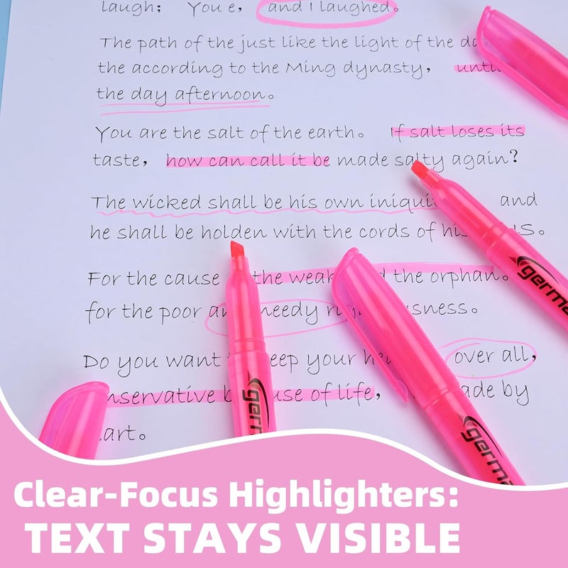 Cgerma Highlighters 36 Pack, Chisel Tip Pink Highlighter Bright Colors, Quickly Drying, Perfect for Students Kids Adults Highlighting in Classroom, School, Office - Image 4